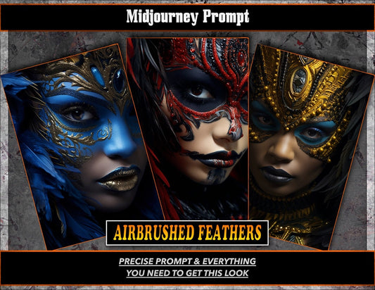 Airbrushed Feathers Midjourney Prompts, AI Art, Midjourney Prompt, Midjourney AI Art, Learn Midjourney, Digital Art, AI Generate, Art Print