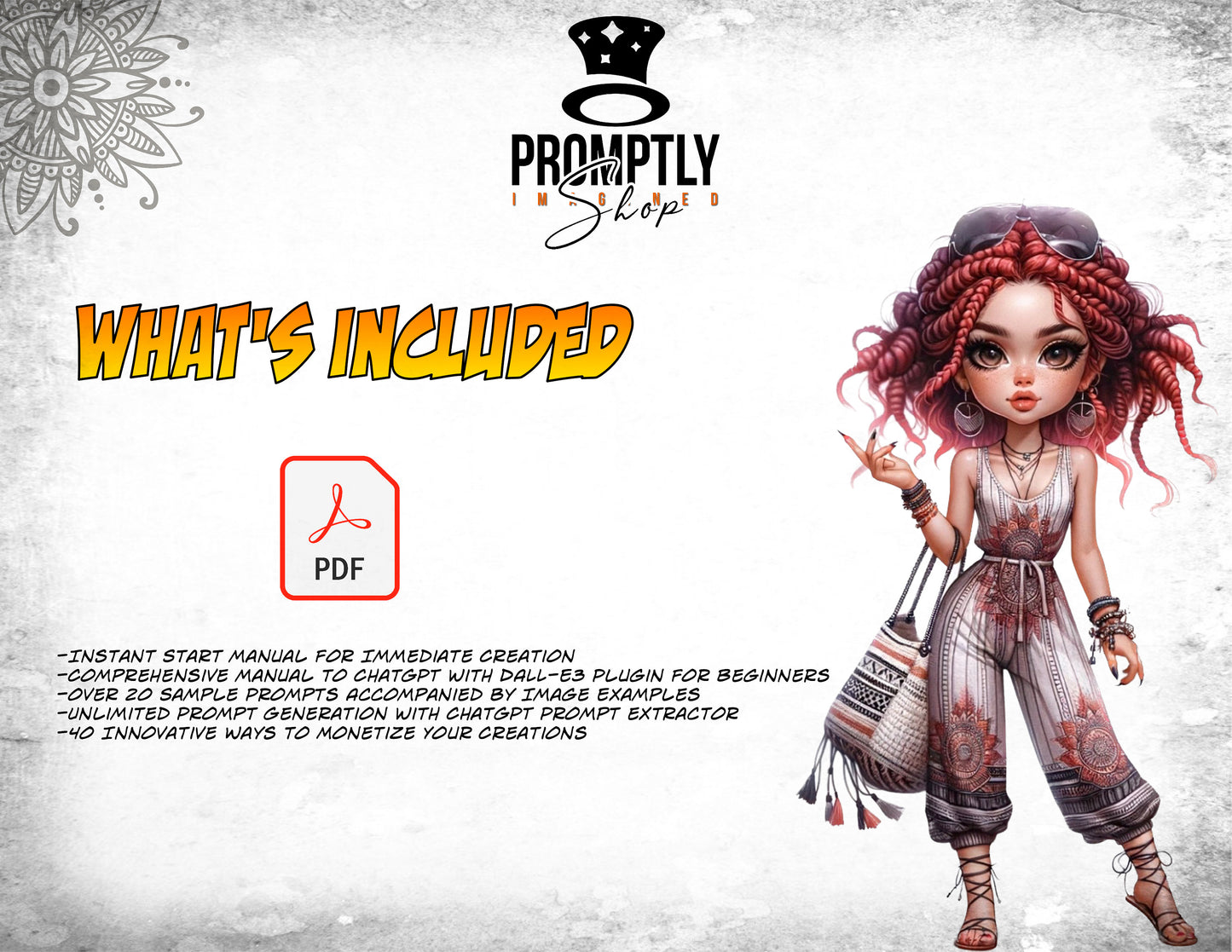 Dall-E3 & ChatGPT v4 AI Art Prompt Manual | Dancing chibi dolly Beauties | 20 plus Sample Prompts | Customizable prompt