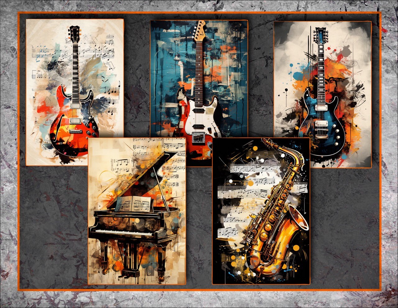 Music Collage Midjourney Prompts, AI Art, Midjourney Prompt, Midjourney AI Art, Learn Midjourney, Digital Art, AI Generate, Art Print