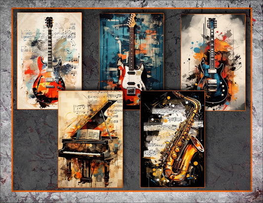 Music Collage Midjourney Prompts, AI Art, Midjourney Prompt, Midjourney AI Art, Learn Midjourney, Digital Art, AI Generate, Art Print