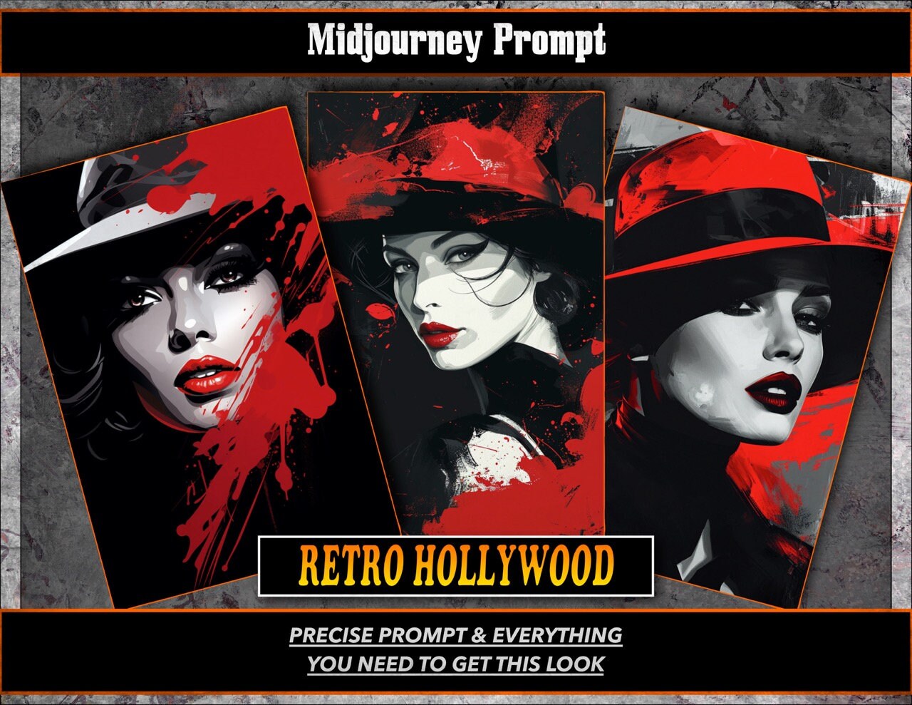 Retro Hollywood Midjourney Prompts, AI Art, Midjourney Prompt, Midjourney AI Art, Learn Midjourney, Digital Art, AI Generate, Art Print