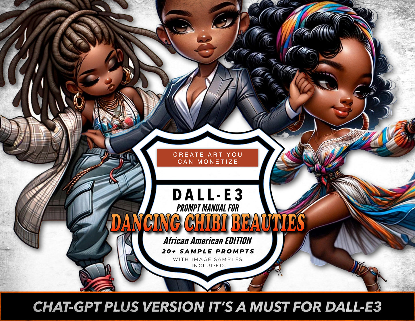 Dall-E3 & ChatGPT v4 AI Art Prompt Manual | Dancing chibi dolly Beauties | 20 plus Sample Prompts | Customizable prompt