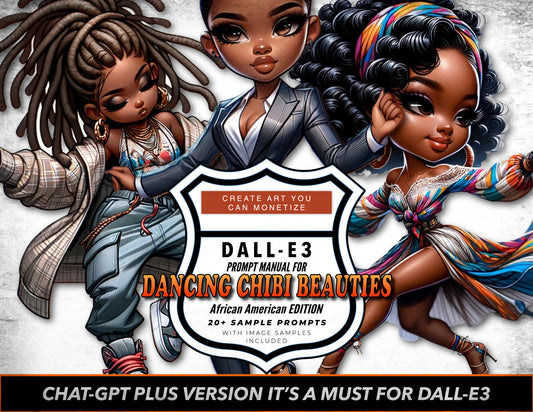 Dall-E3 & ChatGPT v4 AI Art Prompt Manual | Dancing chibi dolly Beauties | 20 plus Sample Prompts | Customizable prompt