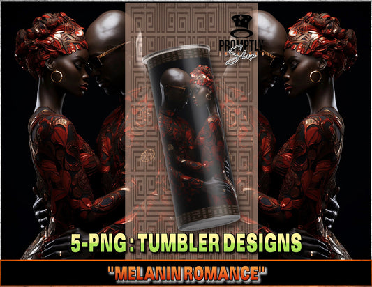 African Queen Tumbler Design, Melanin Romance Wrap, Ethnic Print Travel Mug, Digital Download PNG