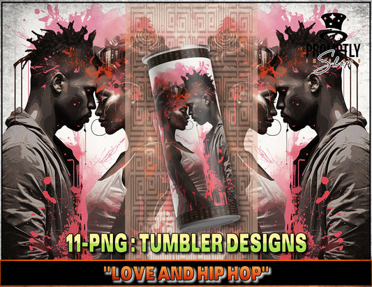 Urban Love Hip Hop Graffiti Tumbler Design, Cool Street Art Insulated Cup, Unique Drinkware, Gift for Music Lovers