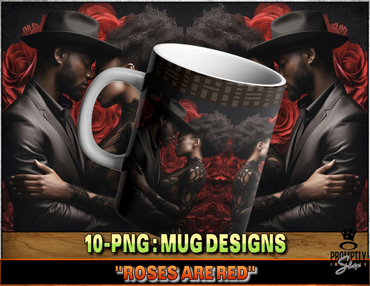 Unique Roses Are Red Mug design, Artistic Coffee Cup, Floral Lover Gift, Cowboy Hat Design, 11oz 15oz design Options, Black Red Home Decor