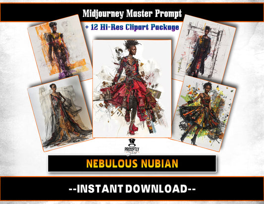 Nebulous Nubian Midjourney Prompts AI Art | Midjourney Prompt | Midjourney AI Art, Learn Midjourney | Digital Art, AI Generate, Art Print