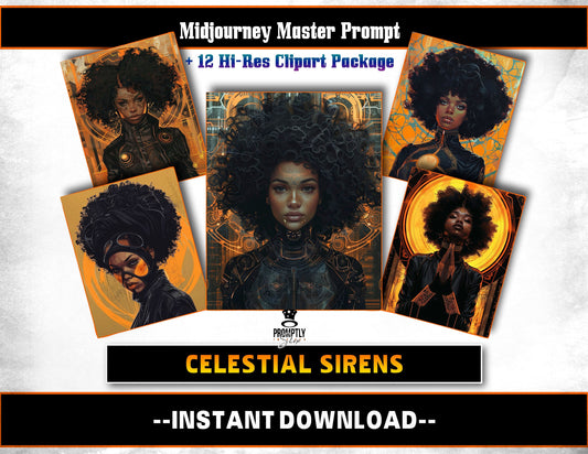 Celestial Sirens Midjourney Prompts AI Art | Midjourney Prompt | Midjourney AI Art, Learn Midjourney | Digital Art, AI Generate, Art Print